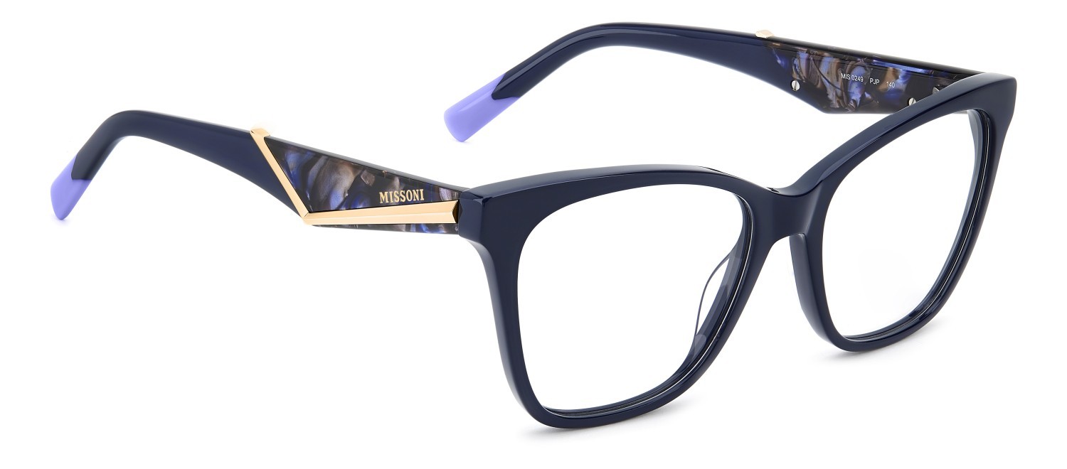 Occhiali da vista Missoni Mis 0249 110066 PJP colore blue forma cat eye 