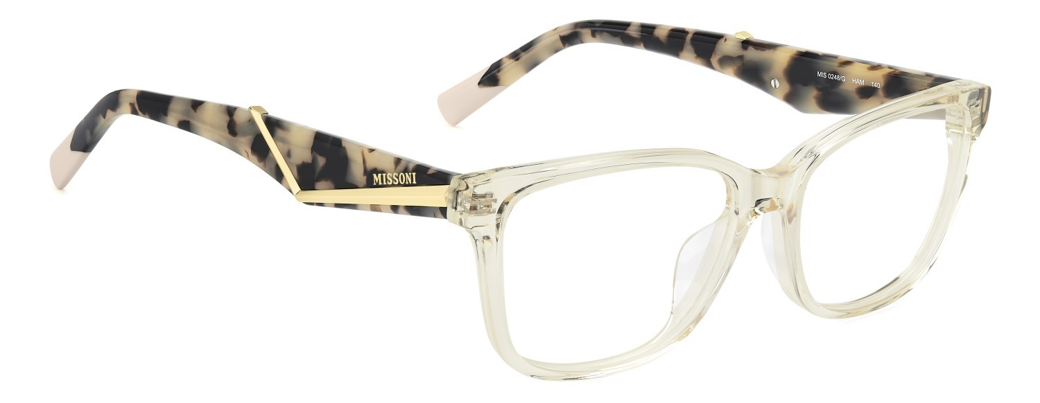 Occhiali da vista Missoni Mis 0248/G 110067 HAM colore champagne forma rettangolare 