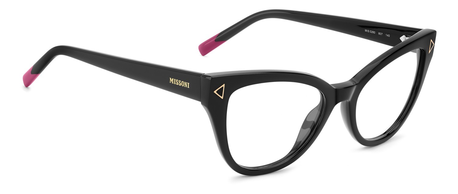 Occhiali da vista Missoni Mis 0260 110073 807 colore black forma cat eye 