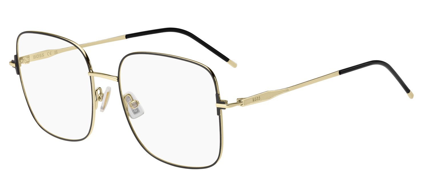 Eyeglasses Hugo Boss 1866 110082 I46 color matte black gold shape square 