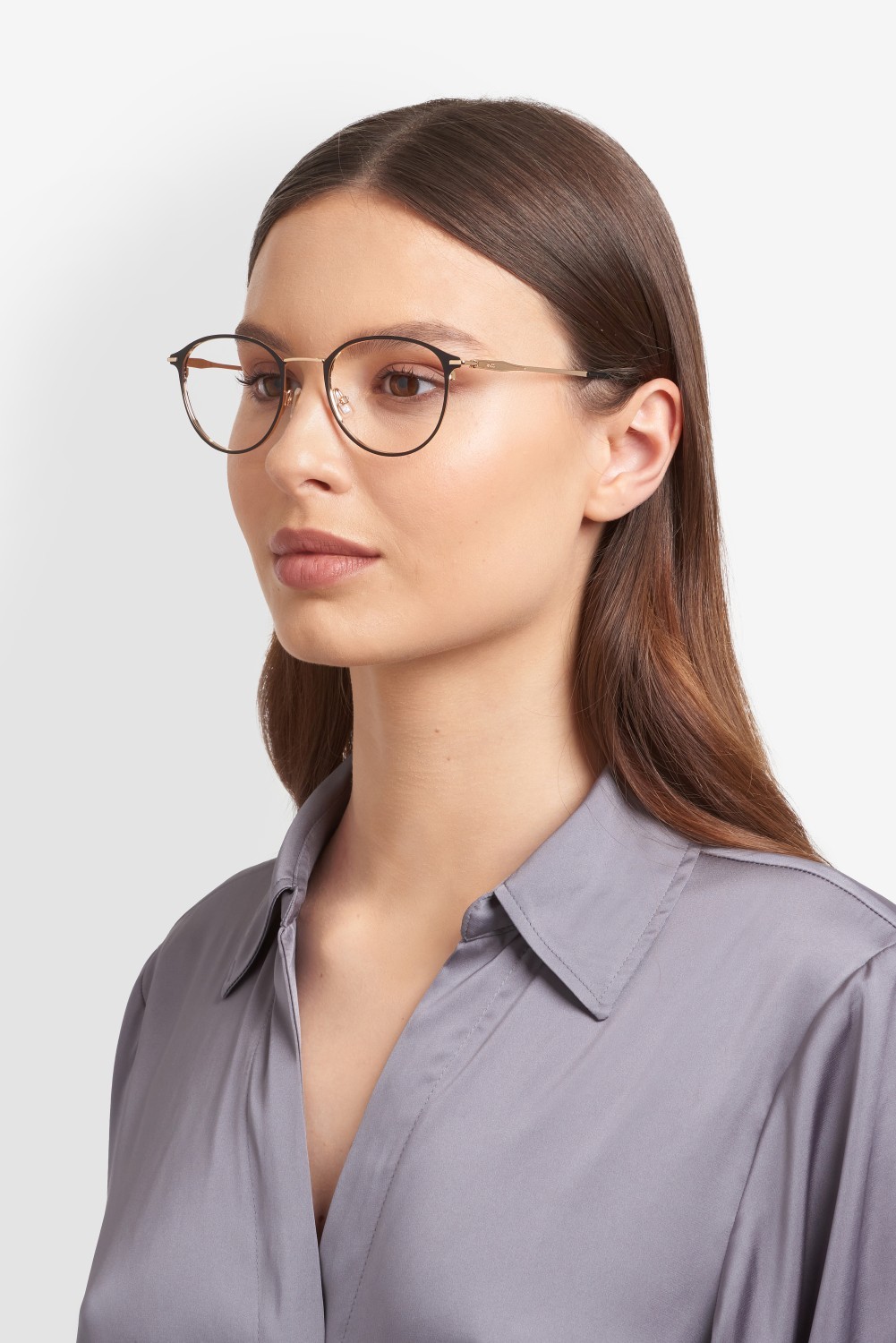 Eyeglasses Hugo Boss 1867 110083 I46 color matte black gold shape pantos 