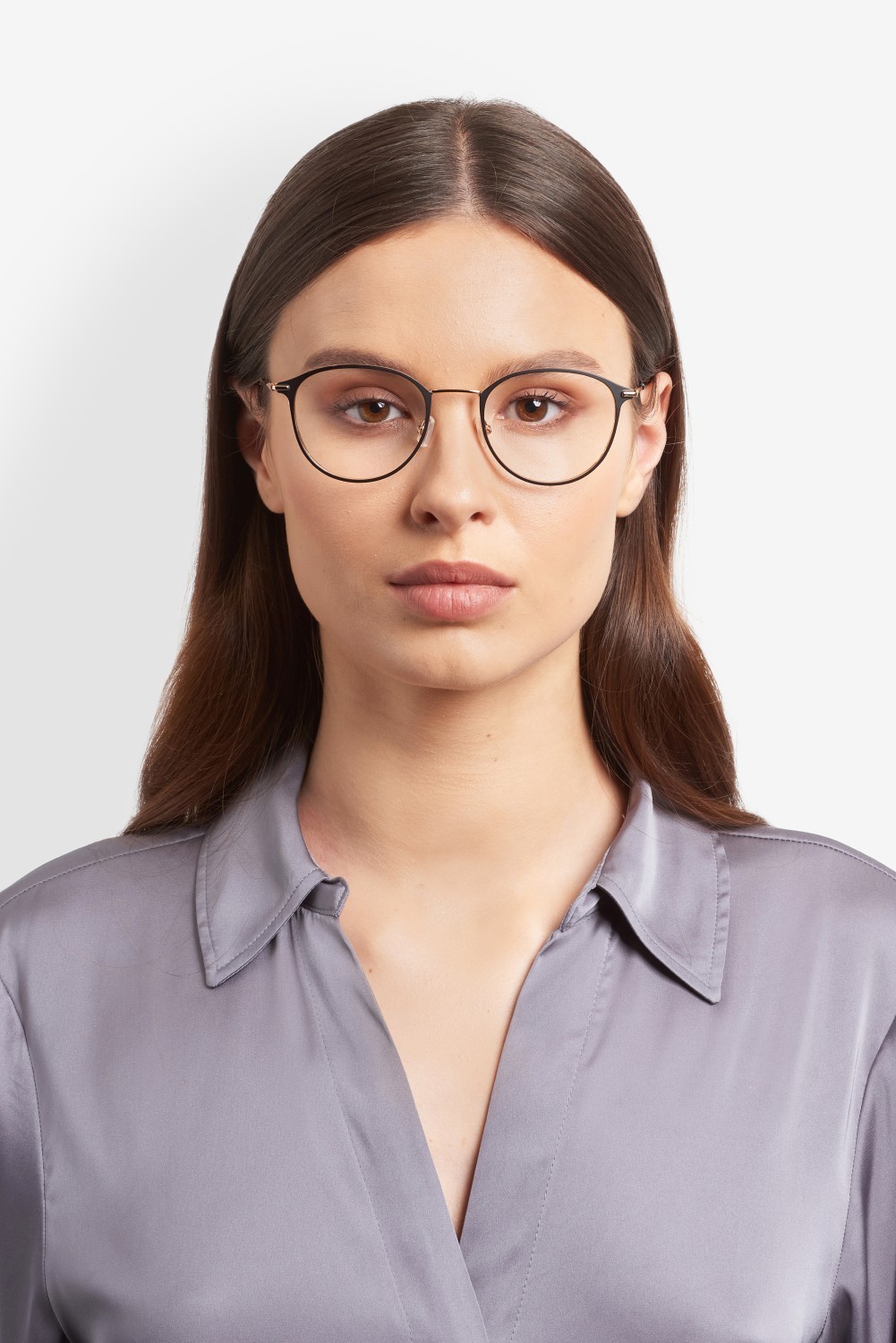 Eyeglasses Hugo Boss 1867 110083 I46 color matte black gold shape pantos 