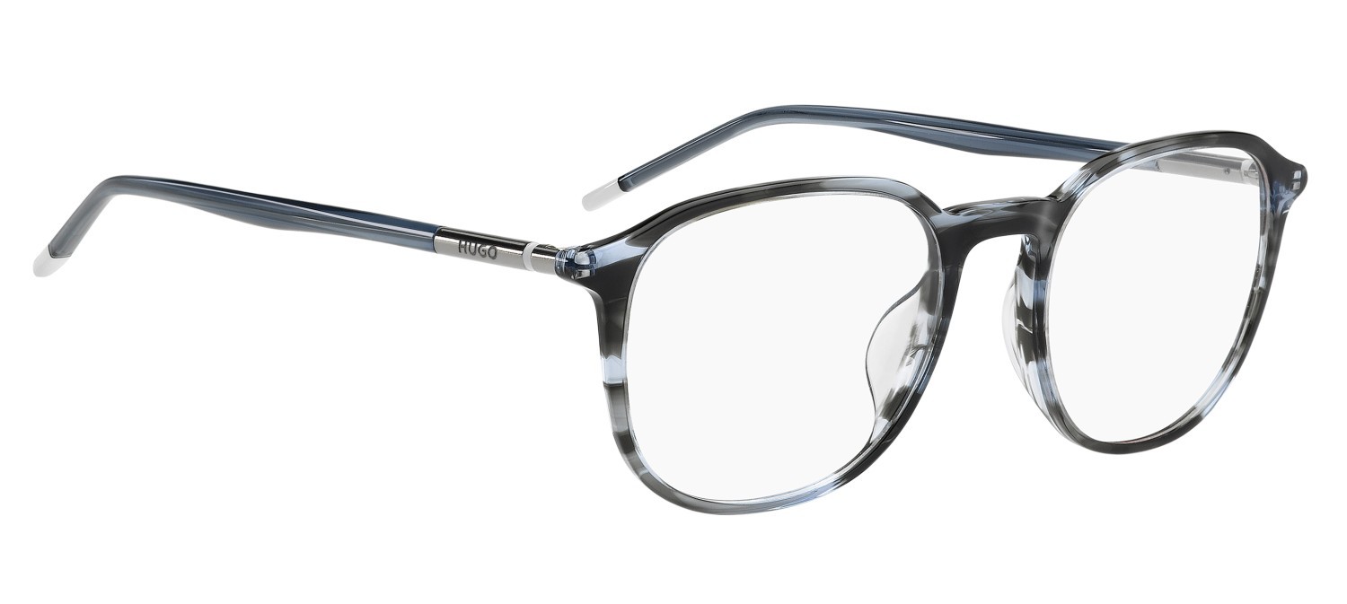 Eyeglasses Hugo Hg 1378/G 110091 3RA color grey striped blue shape rectangle 