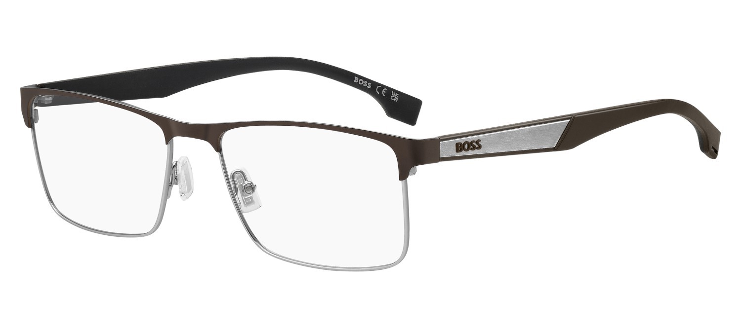 Eyeglasses Hugo Boss 1829 110109 05N color matte brown ruthenium shape square 