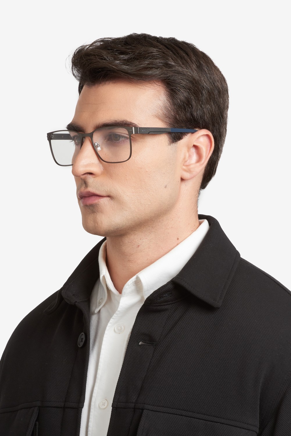 Eyeglasses Hugo Boss 1842 110112 R80 color matte dark ruthenium shape rectangle 