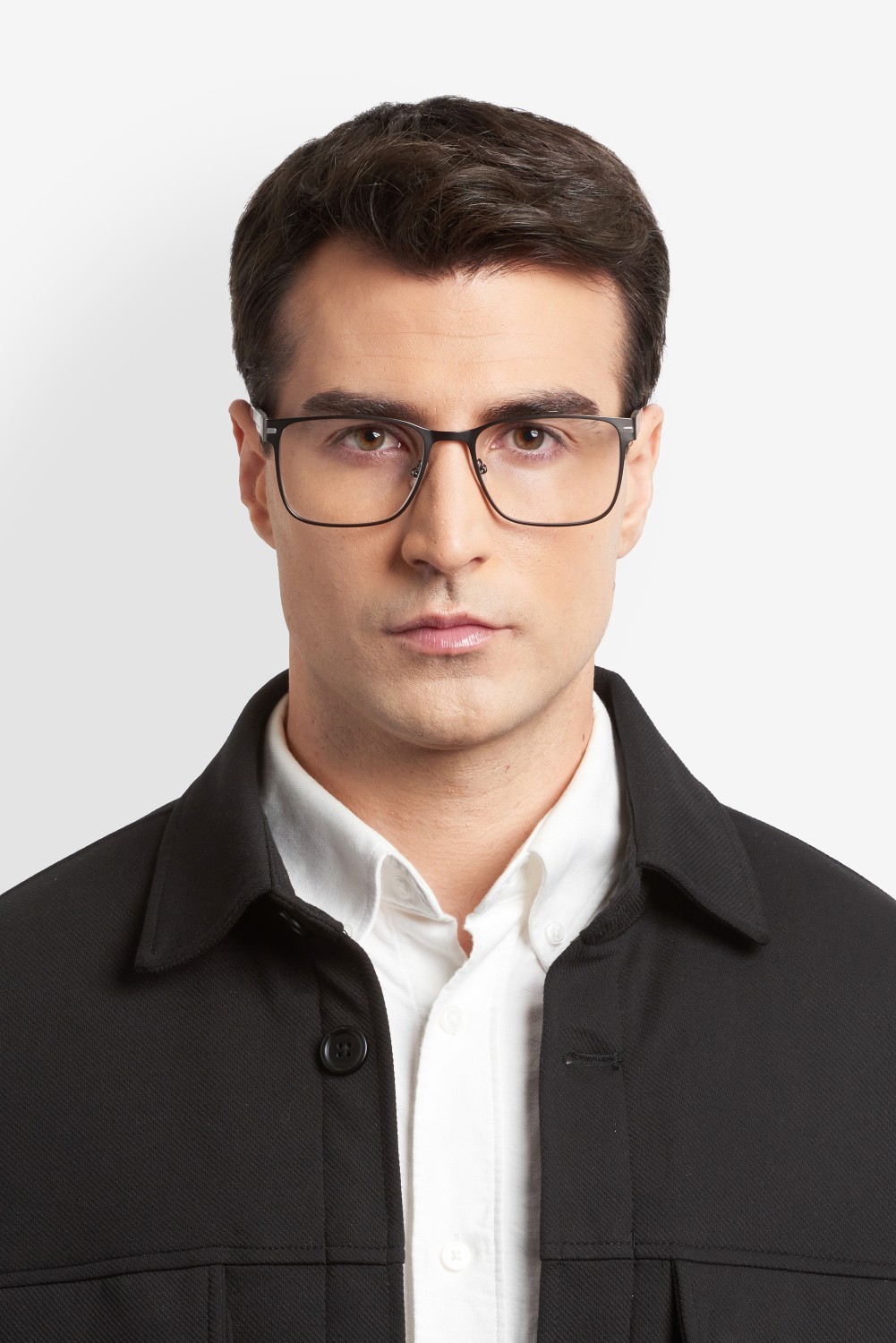 Eyeglasses Hugo Boss 1842 110112 R80 color matte dark ruthenium shape rectangle 