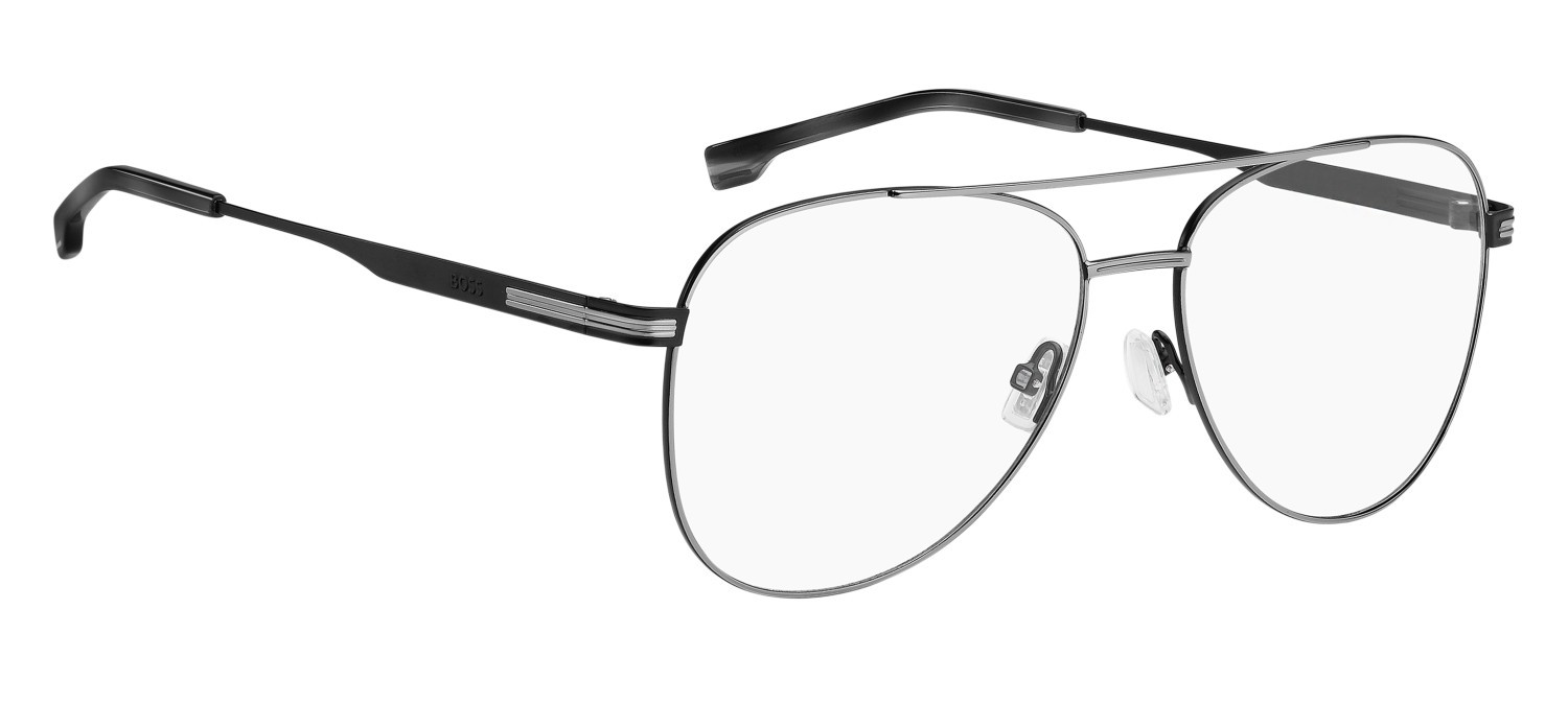 Eyeglasses Hugo Boss 1852 110115 TI7 color matte black ruthenium shape aviator 