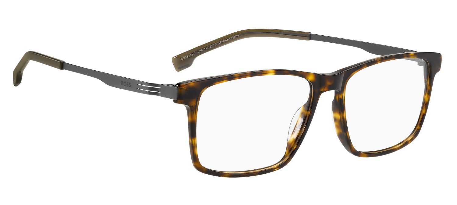 Occhiali da vista Hugo Boss 1838 110153 086 colore havana forma rettangolare 