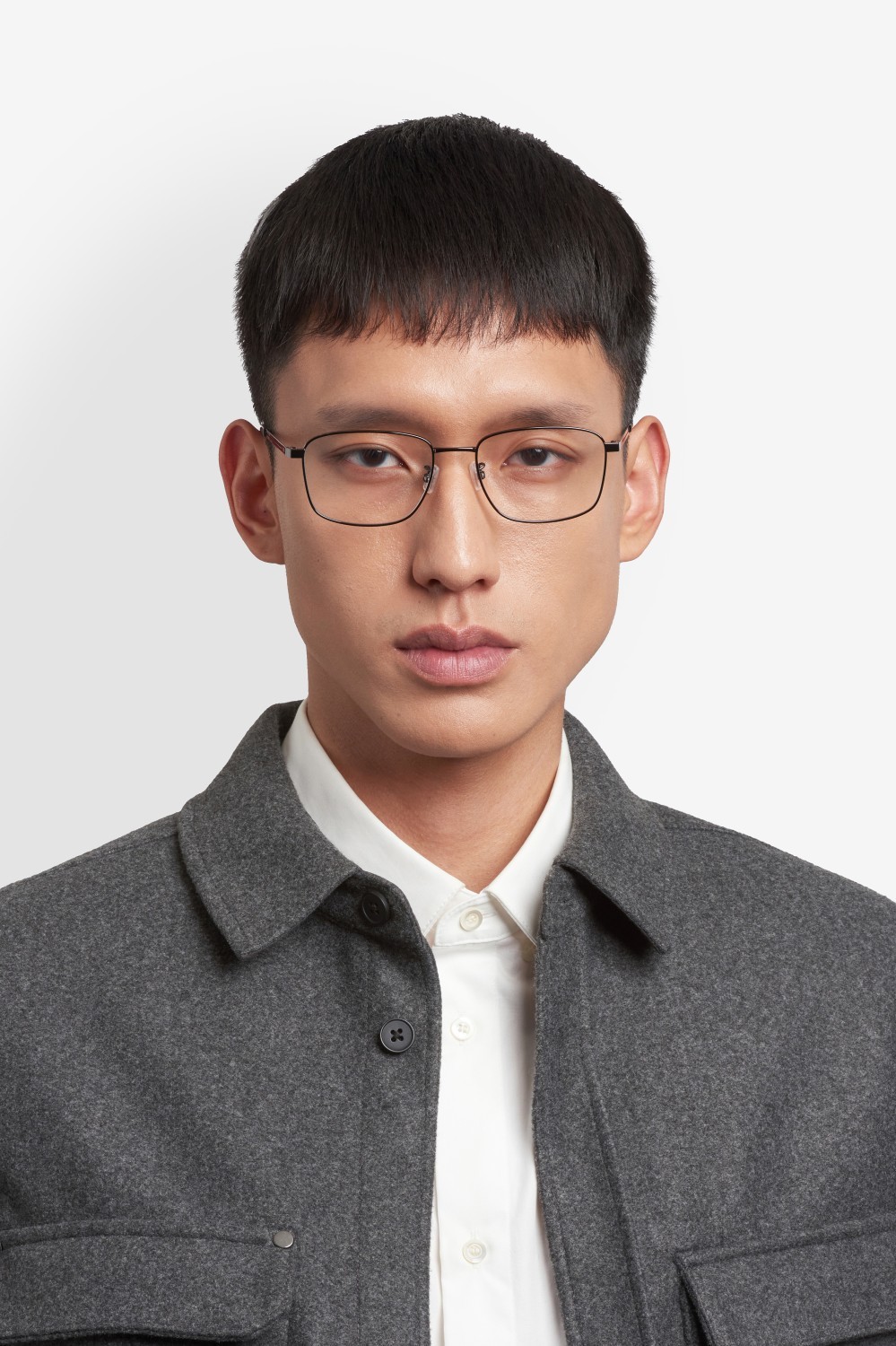 Eyeglasses Hugo Boss 1871/F 110155 V81 color dark ruthenium black shape rectangle 