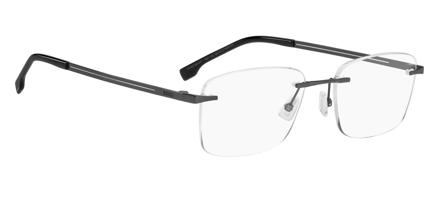 Eyeglasses Hugo Boss 1873/F 110156 V81 color dark ruthenium black shape rectangle 