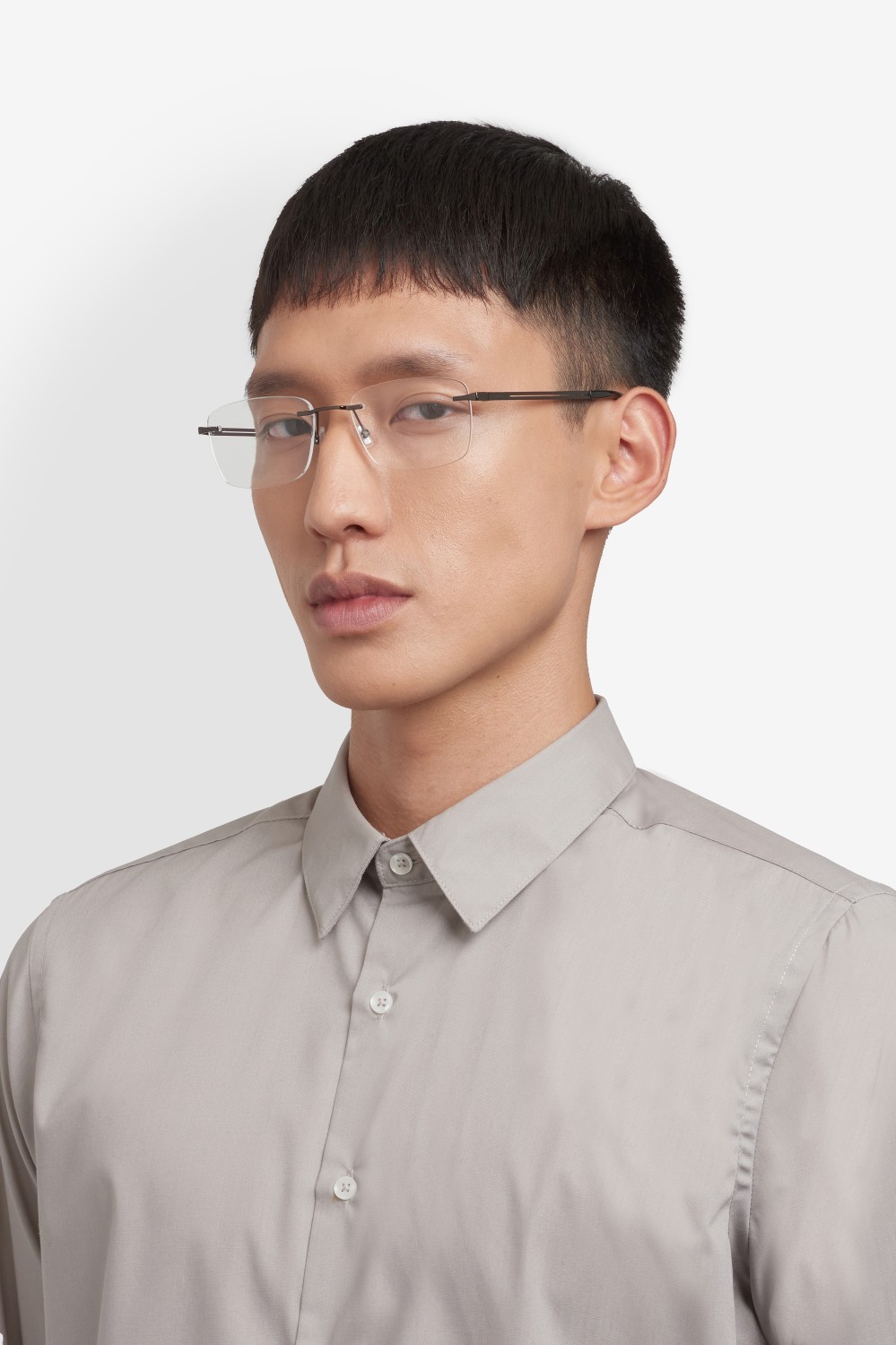 Eyeglasses Hugo Boss 1873/F 110156 V81 color dark ruthenium black shape rectangle 