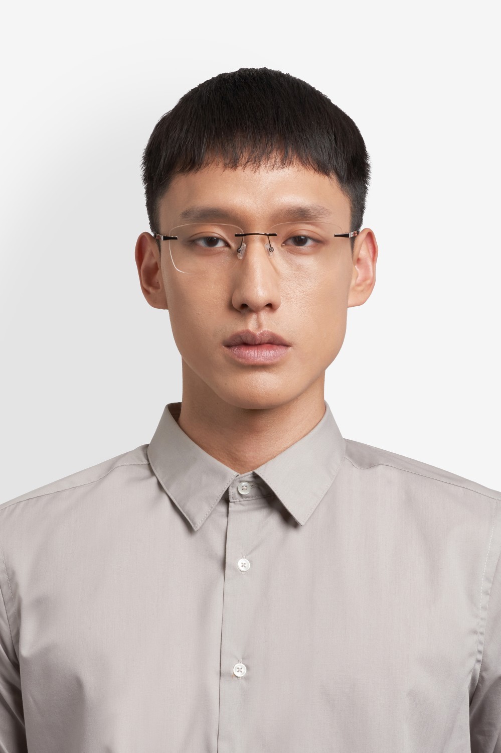 Eyeglasses Hugo Boss 1873/F 110156 V81 color dark ruthenium black shape rectangle 