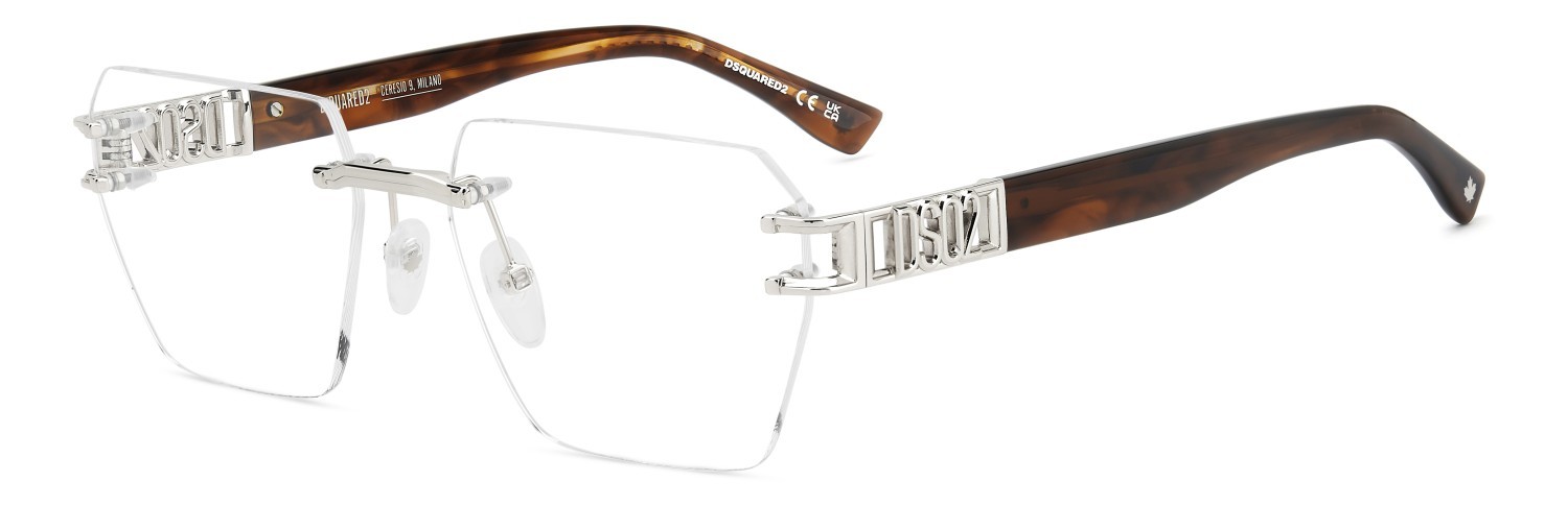 Occhiali da vista Dsquared2 D2 0173 110174 010 colore palladium forma rettangolare 