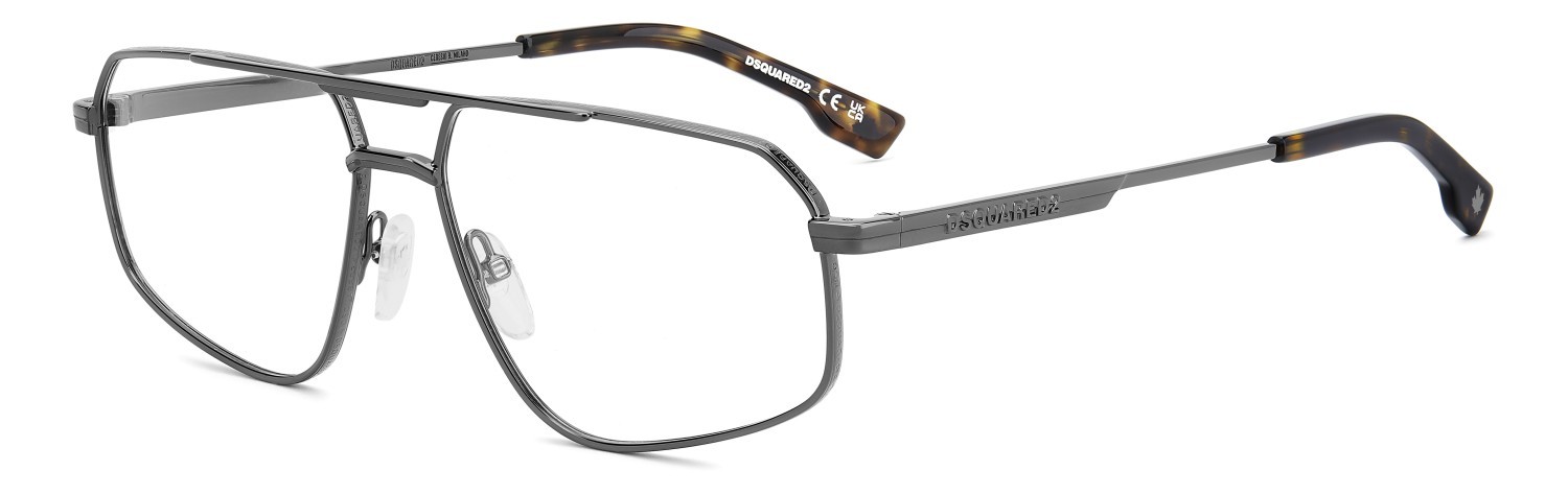 Occhiali da vista Dsquared2 D2 0176 110175 KJ1 colore dark ruthenium forma navigator 