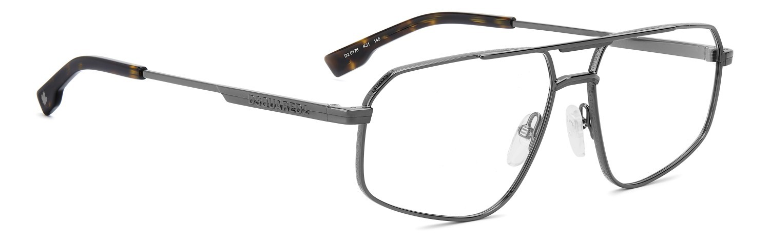 Occhiali da vista Dsquared2 D2 0176 110175 KJ1 colore dark ruthenium forma navigator 