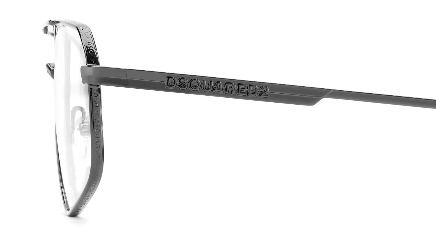 Occhiali da vista Dsquared2 D2 0176 110175 KJ1 colore dark ruthenium forma navigator 