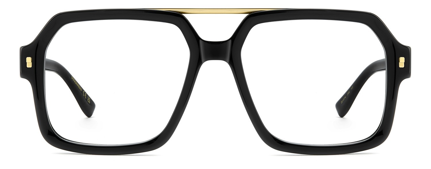 Occhiali da vista Dsquared2 D2 0174 110176 2M2 colore black gold forma rettangolare 