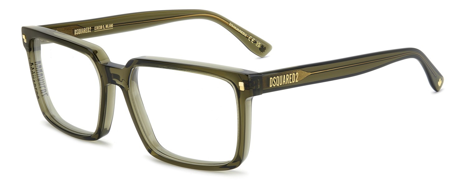 Occhiali da vista Dsquared2 D2 0183 110180 4C3 colore olive forma rettangolare 