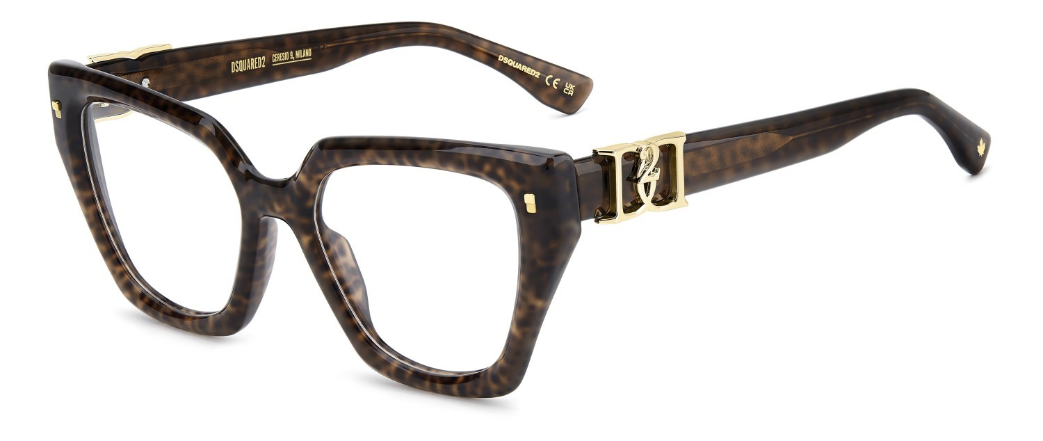 Occhiali da vista Dsquared2 D2 0186 110181 086 colore havana forma quadrato 