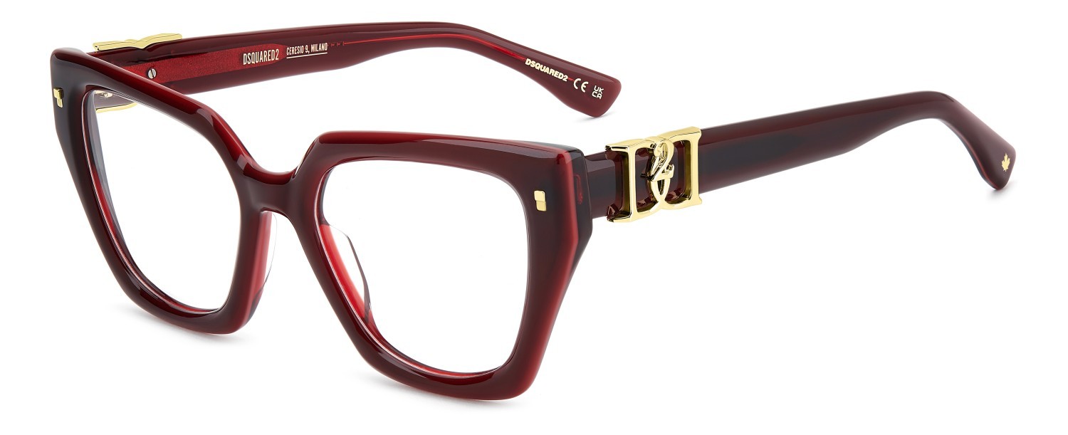 Eyeglasses Dsquared2 D2 0186 110181 8CQ color cherry shape square 