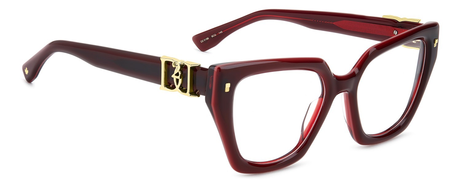 Eyeglasses Dsquared2 D2 0186 110181 8CQ color cherry shape square 