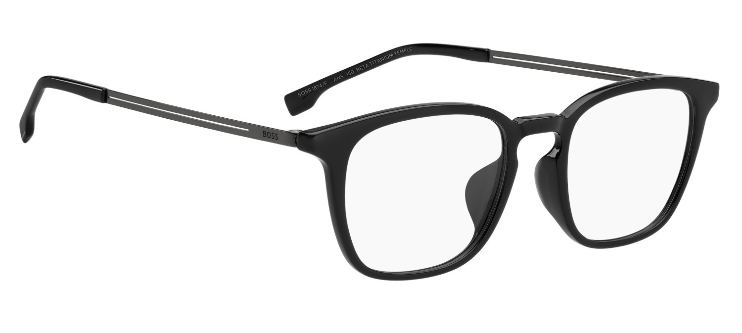Eyeglasses Hugo Boss 1874/F 110207 ANS color black dark ruthenium shape rectangle 