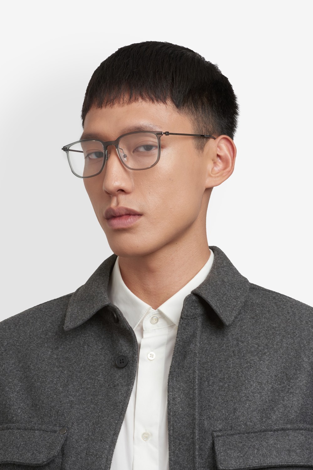 Eyeglasses Hugo Boss 1878/F 110215 HEK color grey dark ruthenium shape square 