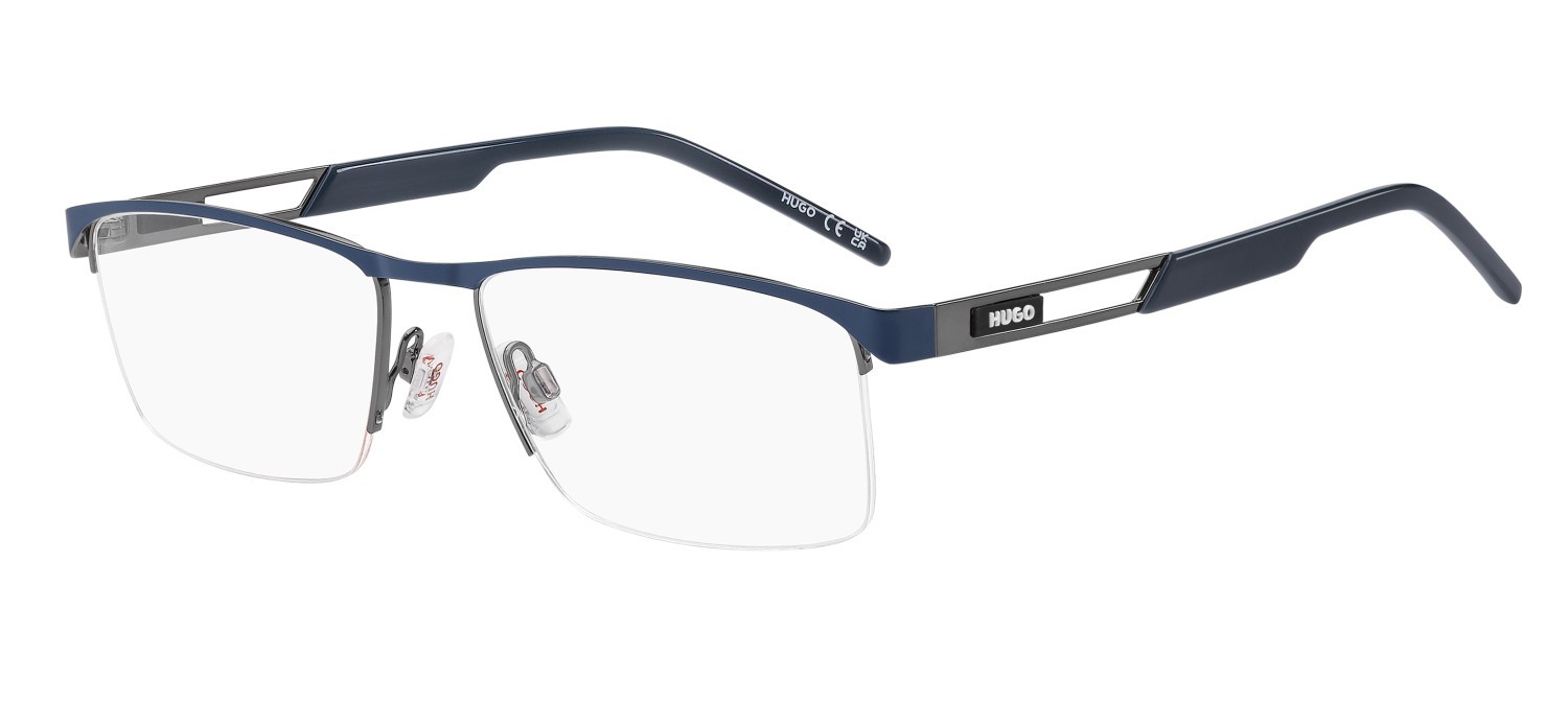 Eyeglasses Hugo Hg 1389 110221 5UV color dark ruthenium blue shape rectangle 