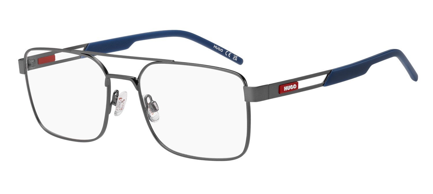Eyeglasses Hugo Hg 1388 110222 R80 color matte dark ruthenium shape navigator 