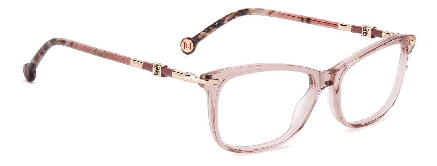 Eyeglasses Carolina Herrera Her 0352 110224 35J color pink shape cat eye 
