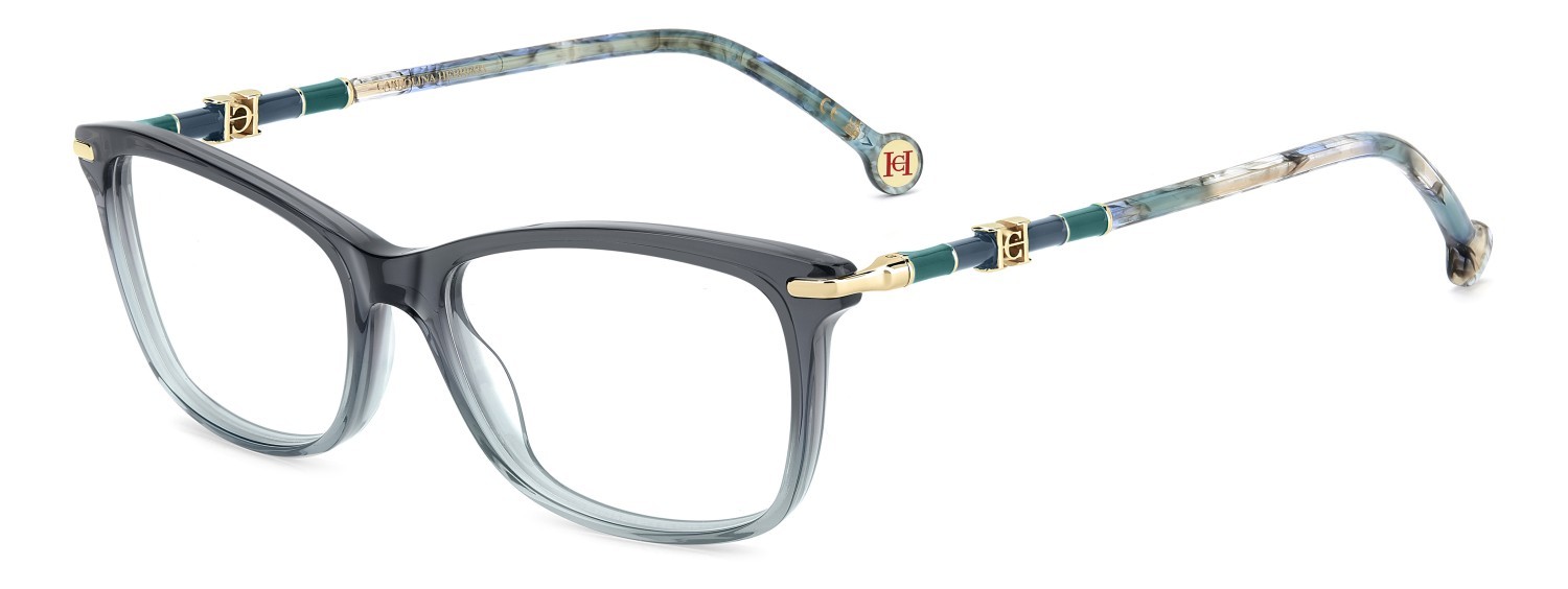 Eyeglasses Carolina Herrera Her 0352 110224 RNB color blue green shape cat eye 