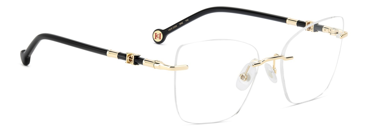 Eyeglasses Carolina Herrera Her 0355 110226 2M2 color black gold shape butterfly 