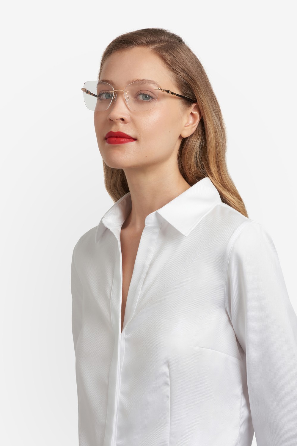 Eyeglasses Carolina Herrera Her 0355 110226 2M2 color black gold shape butterfly 
