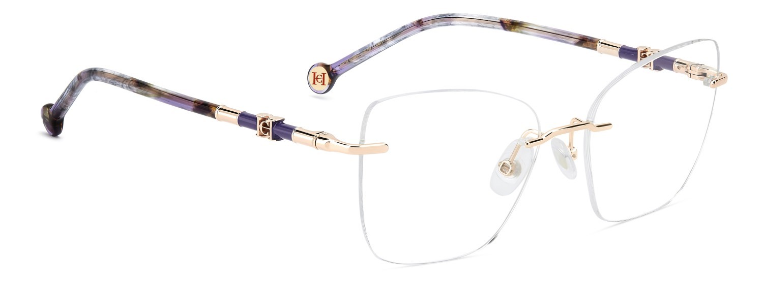 Eyeglasses Carolina Herrera Her 0355 110226 DDB color gold copper shape butterfly 