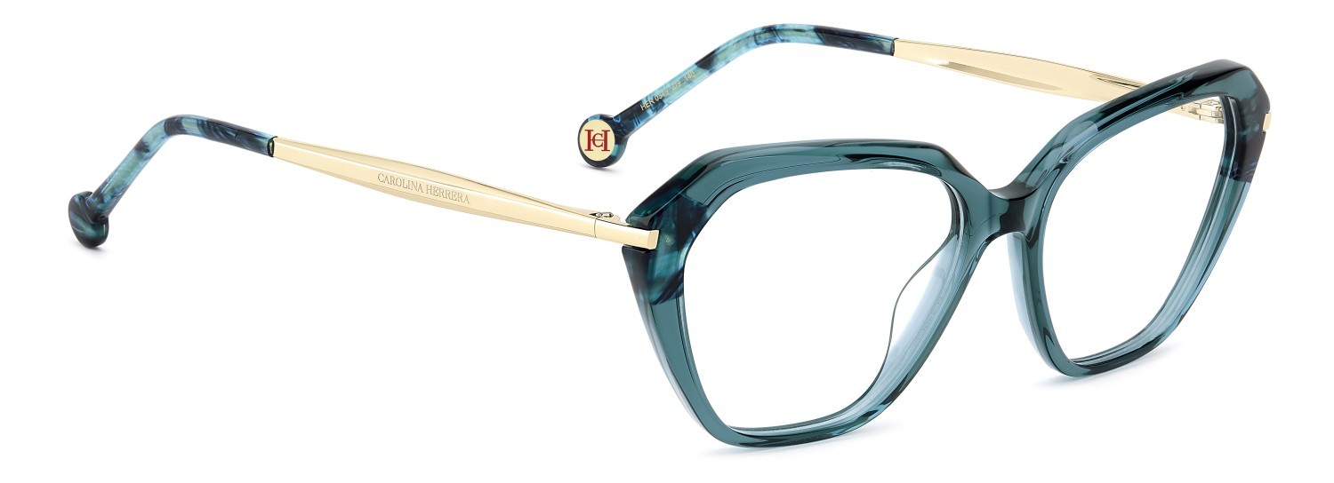 Occhiali da vista Carolina Herrera Her 0349 110275 ZI9 colore teal forma cat eye 