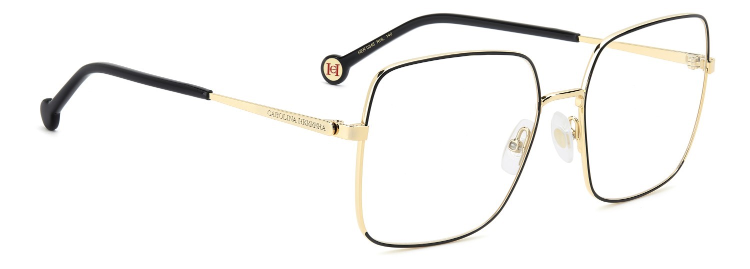 Occhiali da vista Carolina Herrera Her 0346 110279 RHL colore gold black 2 forma quadrato 