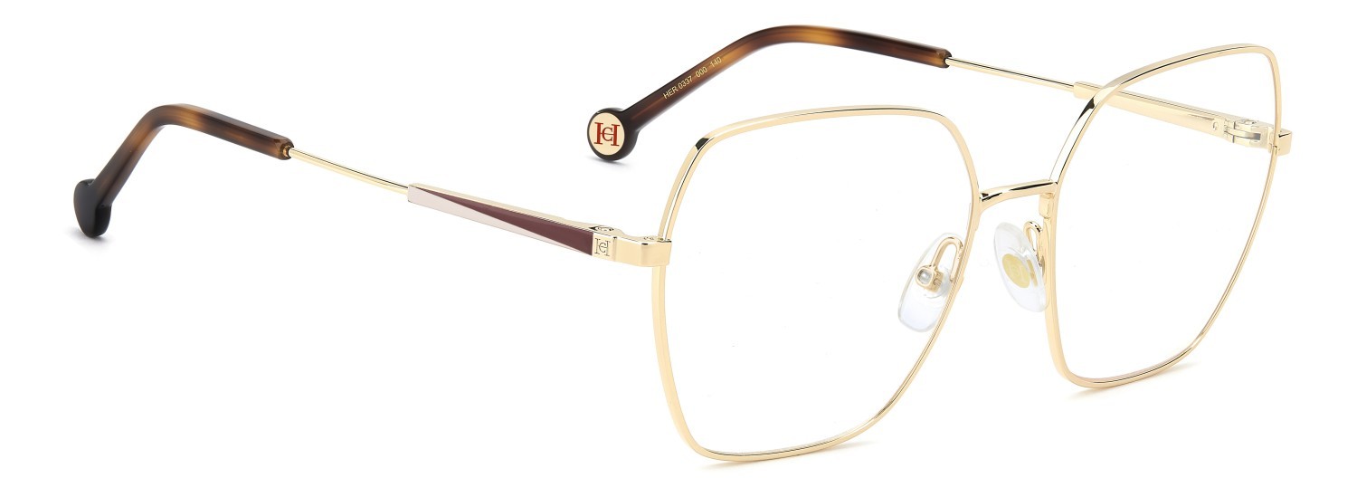 Eyeglasses Carolina Herrera Her 0337 110282 000 color rose gold shape square 