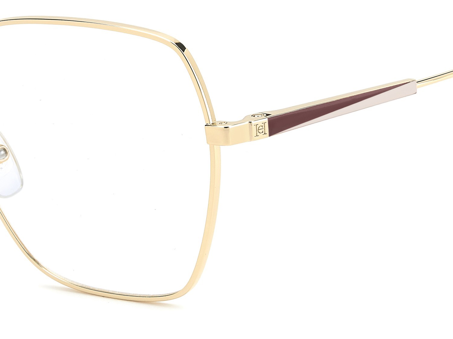 Eyeglasses Carolina Herrera Her 0337 110282 000 color rose gold shape square 
