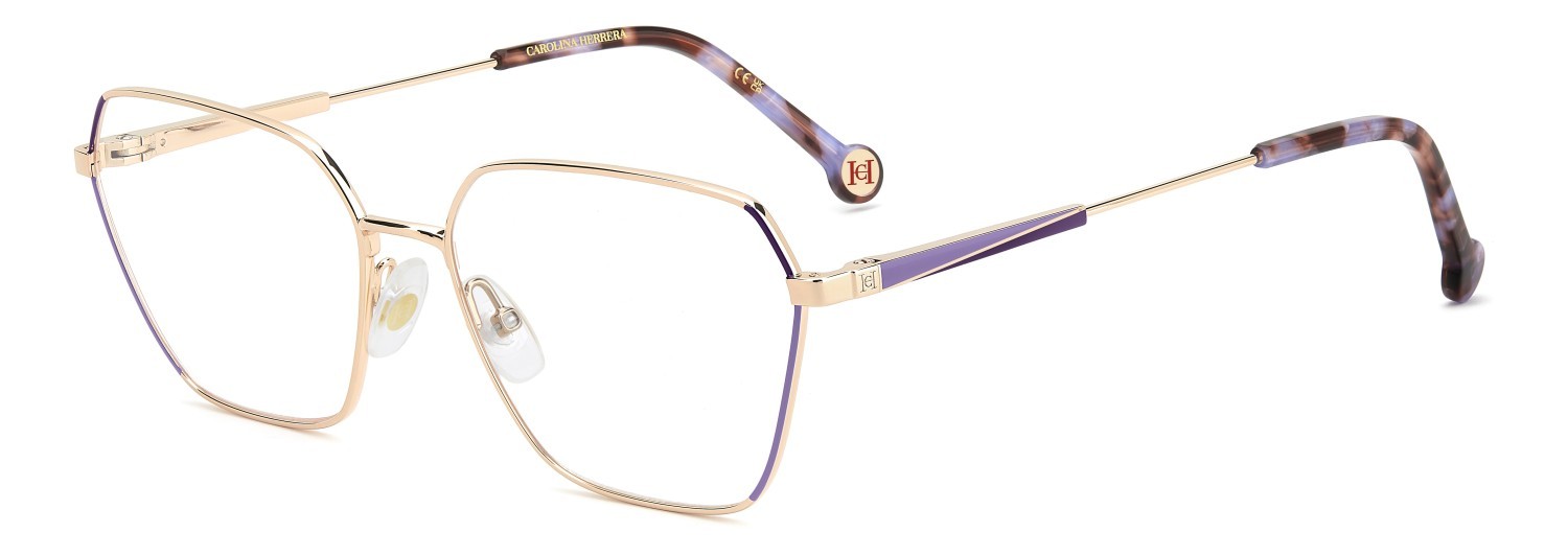 Eyeglasses Carolina Herrera Her 0338 110283 HZJ color gold lilac shape rectangle 