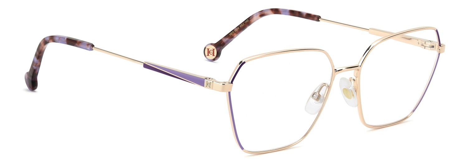 Eyeglasses Carolina Herrera Her 0338 110283 HZJ color gold lilac shape rectangle 