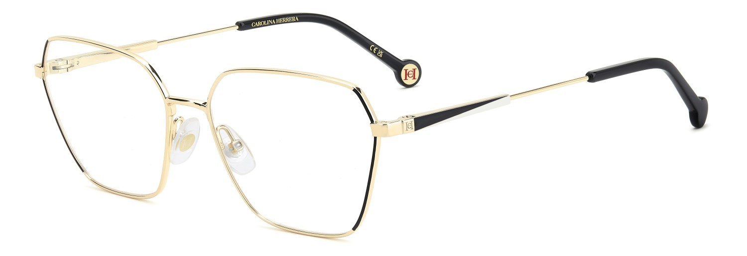 Eyeglasses Carolina Herrera Her 0338 110283 RHL color gold black 2 shape rectangle 