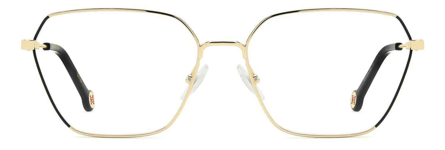 Eyeglasses Carolina Herrera Her 0338 110283 RHL color gold black 2 shape rectangle 