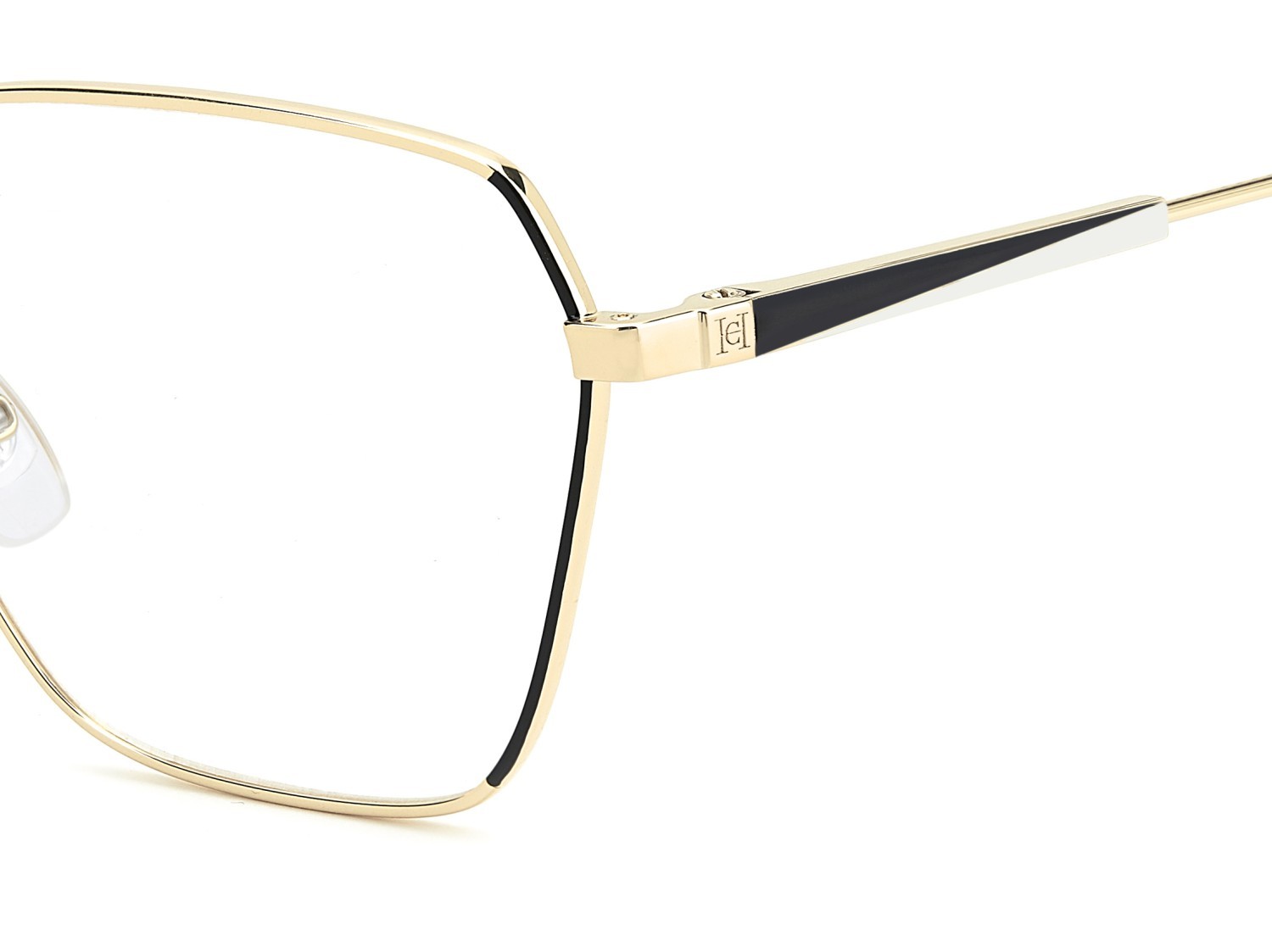 Eyeglasses Carolina Herrera Her 0338 110283 RHL color gold black 2 shape rectangle 