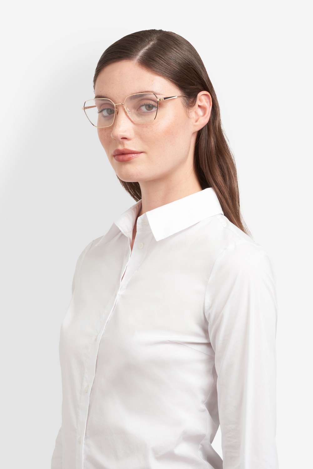 Eyeglasses Carolina Herrera Her 0338 110283 RHL color gold black 2 shape rectangle 
