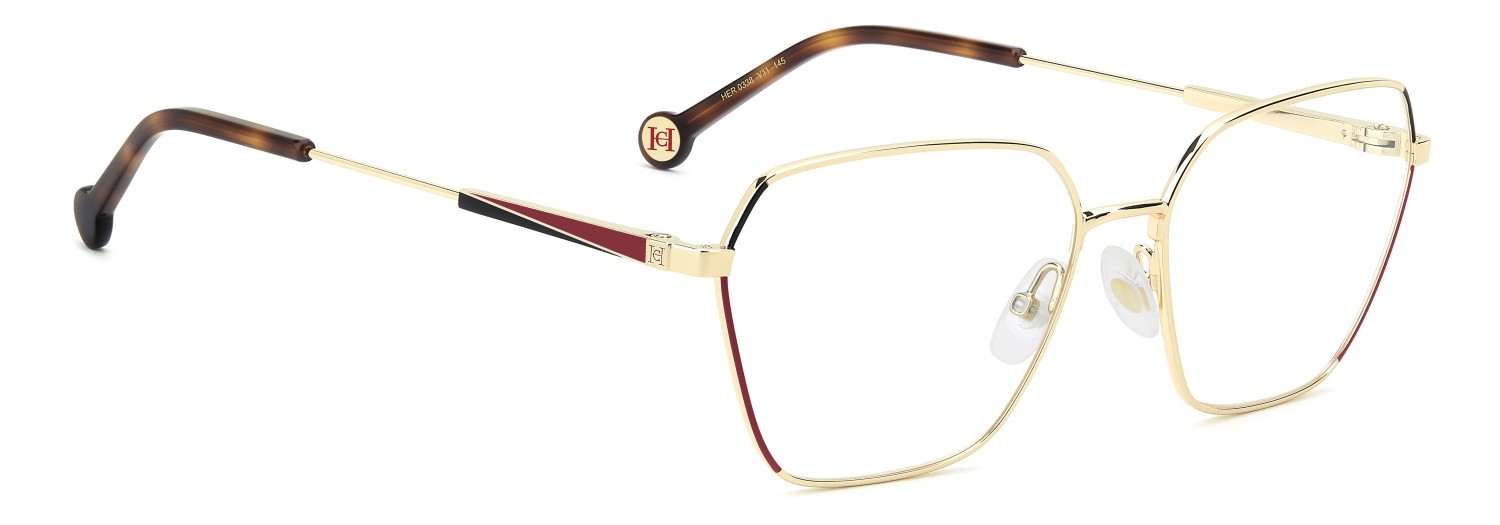Occhiali da vista Carolina Herrera Her 0338 110283 Y11 colore gold red forma rettangolare 