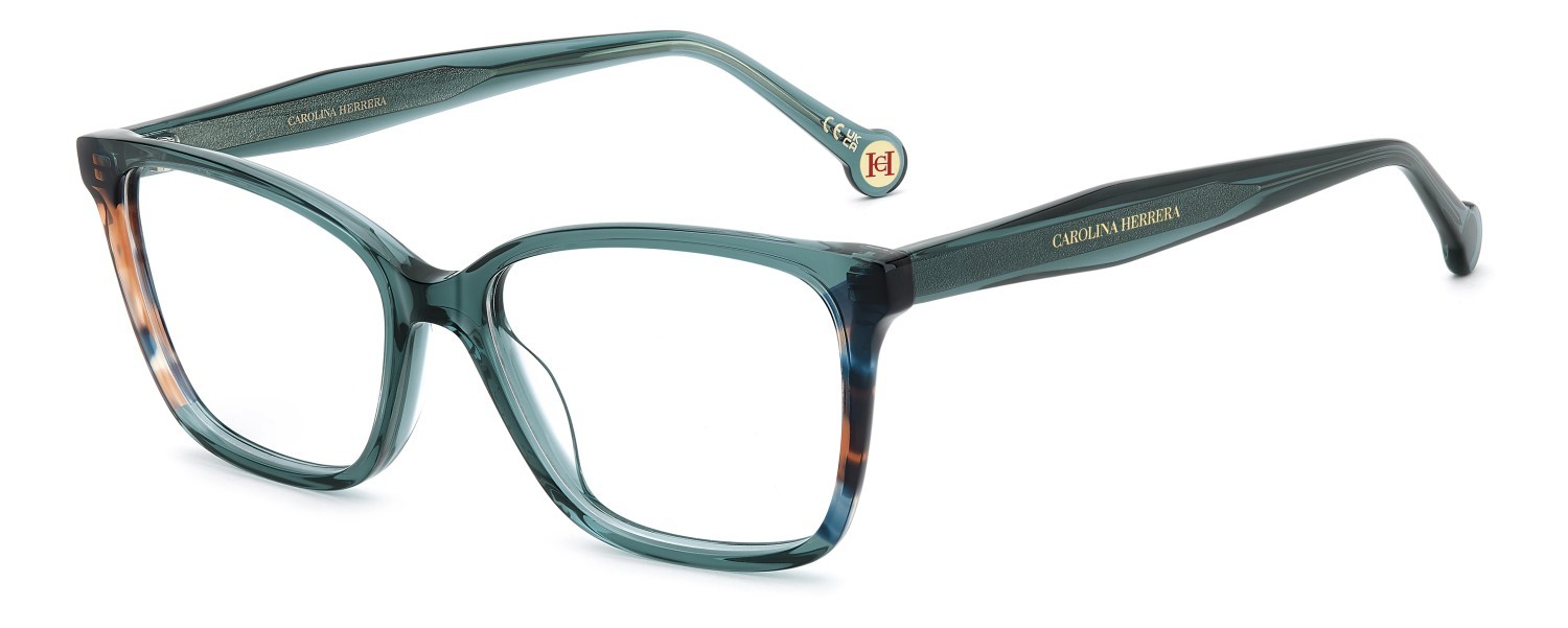Occhiali da vista Carolina Herrera Her 0343 110287 ZI9 colore teal forma rettangolare 