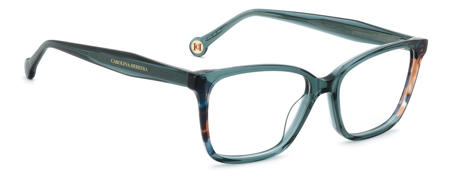 Occhiali da vista Carolina Herrera Her 0343 110287 ZI9 colore teal forma rettangolare 