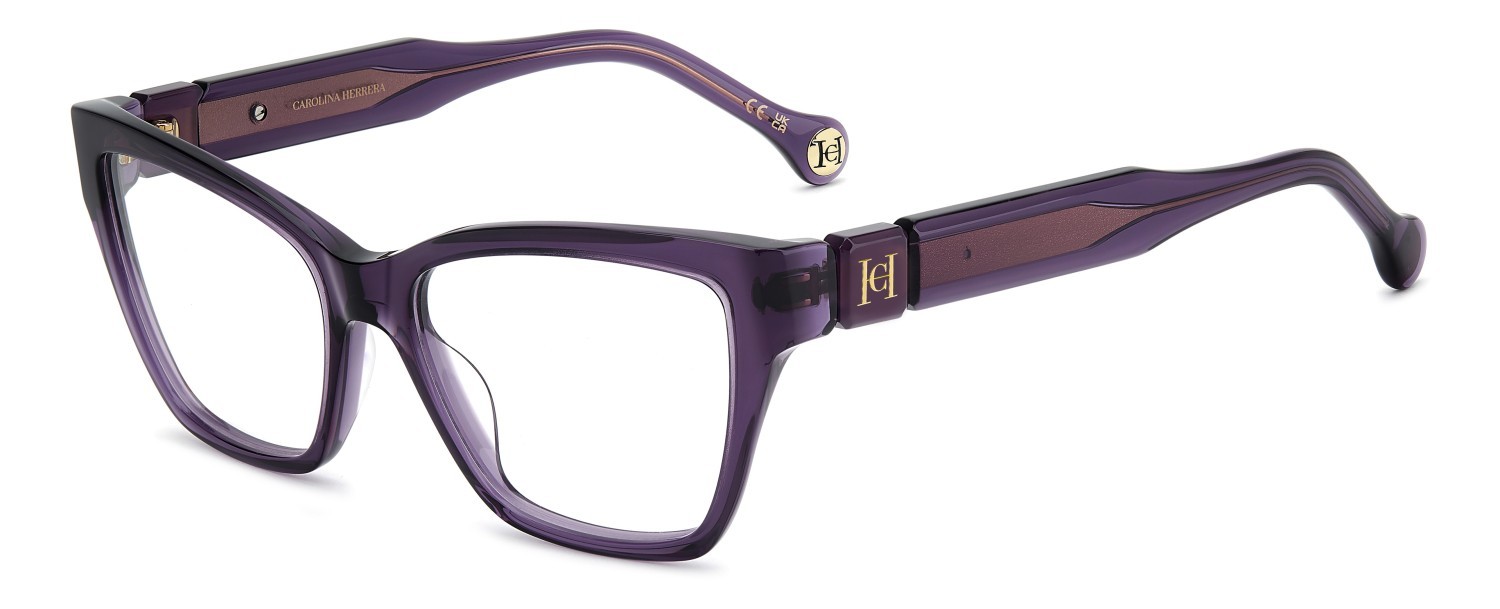 Eyeglasses Carolina Herrera Her 0330 110299 0T7 color plum shape cat eye 