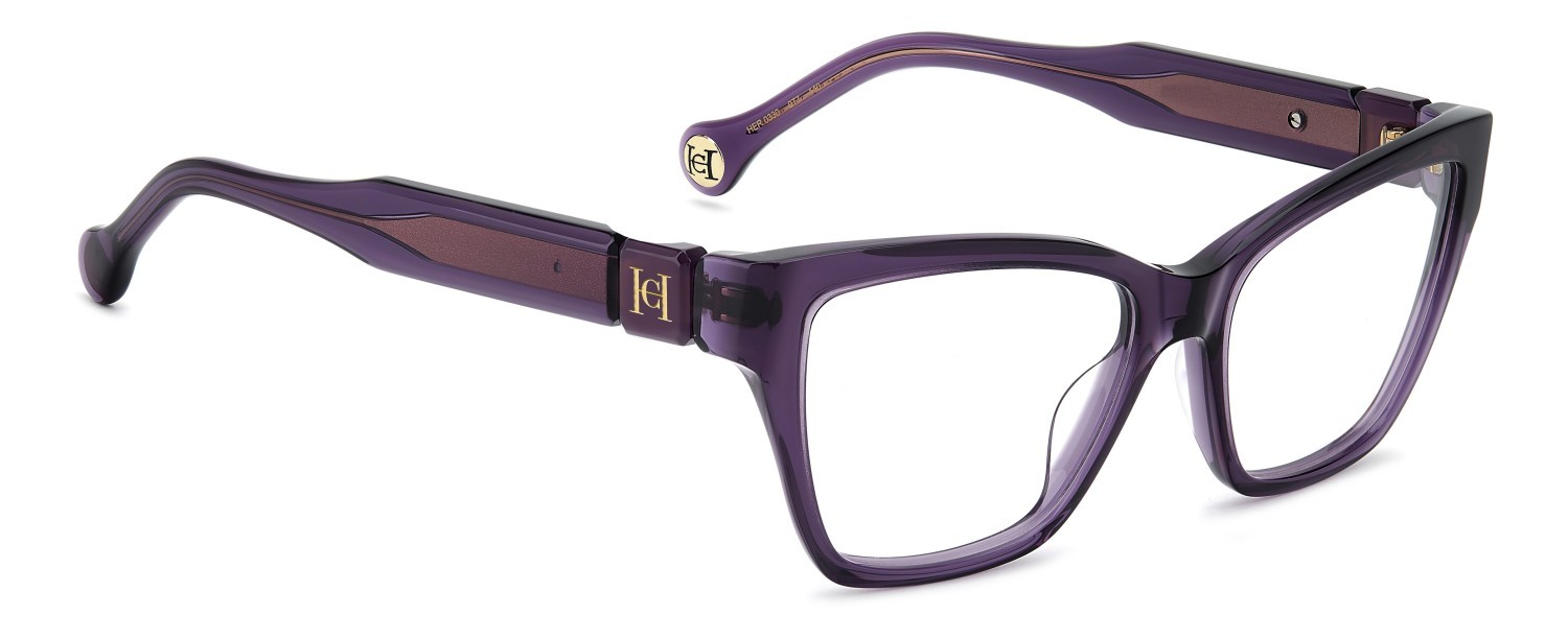 Eyeglasses Carolina Herrera Her 0330 110299 0T7 color plum shape cat eye 