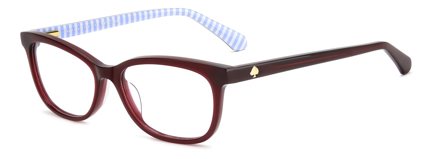 Eyeglasses Kate Spade Bronwen/3 110413 QFO color burgundy striped multicolor shape rectangle 